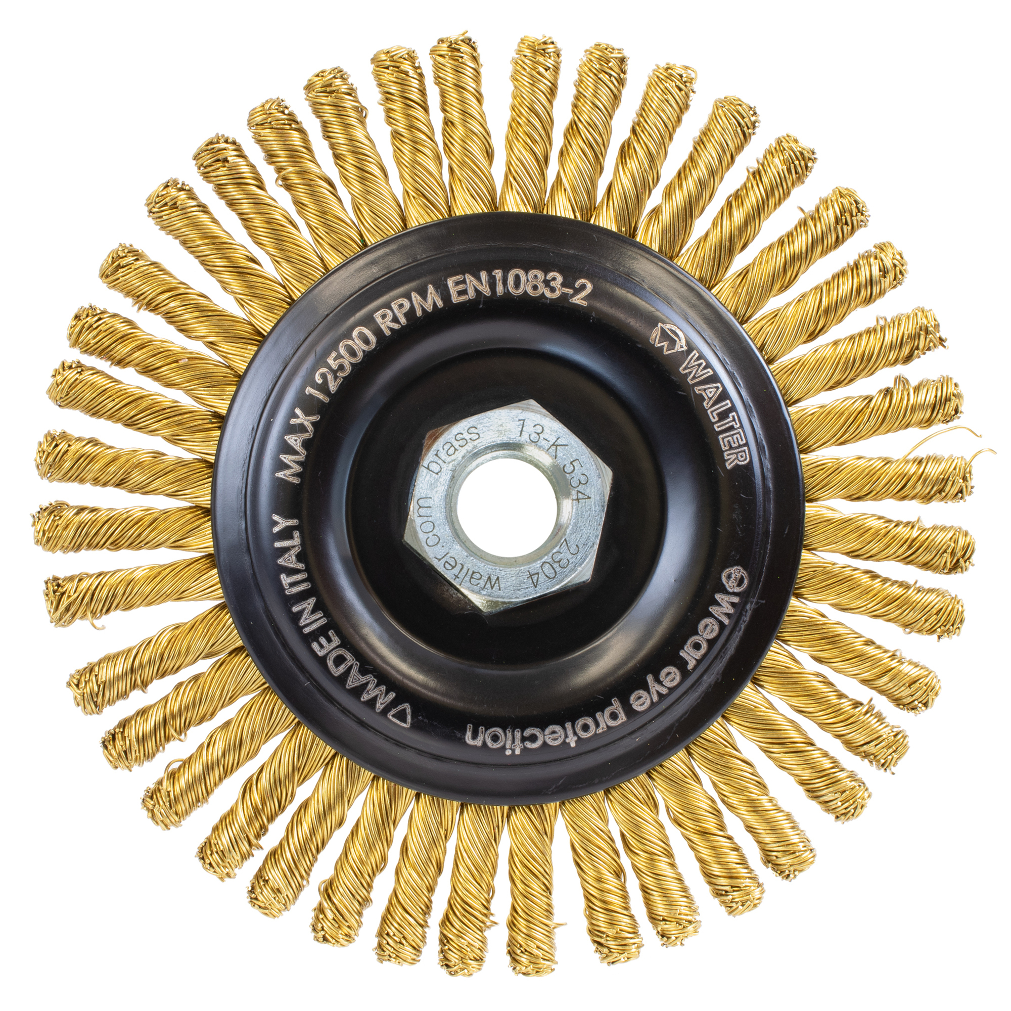 Walter Brass Knot Brush — 5in. x 1/4in. x 5/8-11, Spark-Free, Model# 13K534